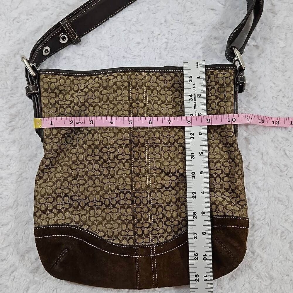 Coach brown and tan purse crossbody bag with adjustable strap - Picture 2 of 9